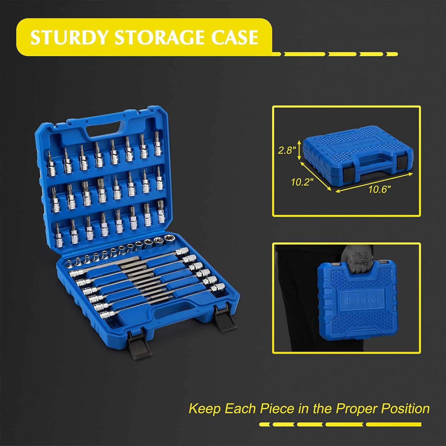 8PCS 3/8″Dr.Master Torx Bit Socket Set CR-V 5.9″ Length Star Bit E4 -E20 T10-T60