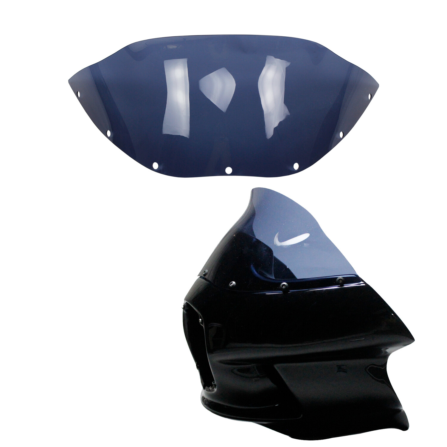 8.0″ Black Blue FXRT Fairing Windshield for Harley Dyna Street Fat Bob Low Rider