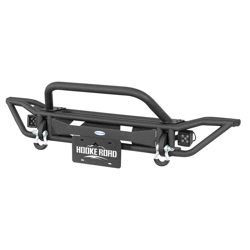 Hooke Road Front Bumper For 1997-2006 Jeep Wrangler TJ w/Tube Grille & D-Rings