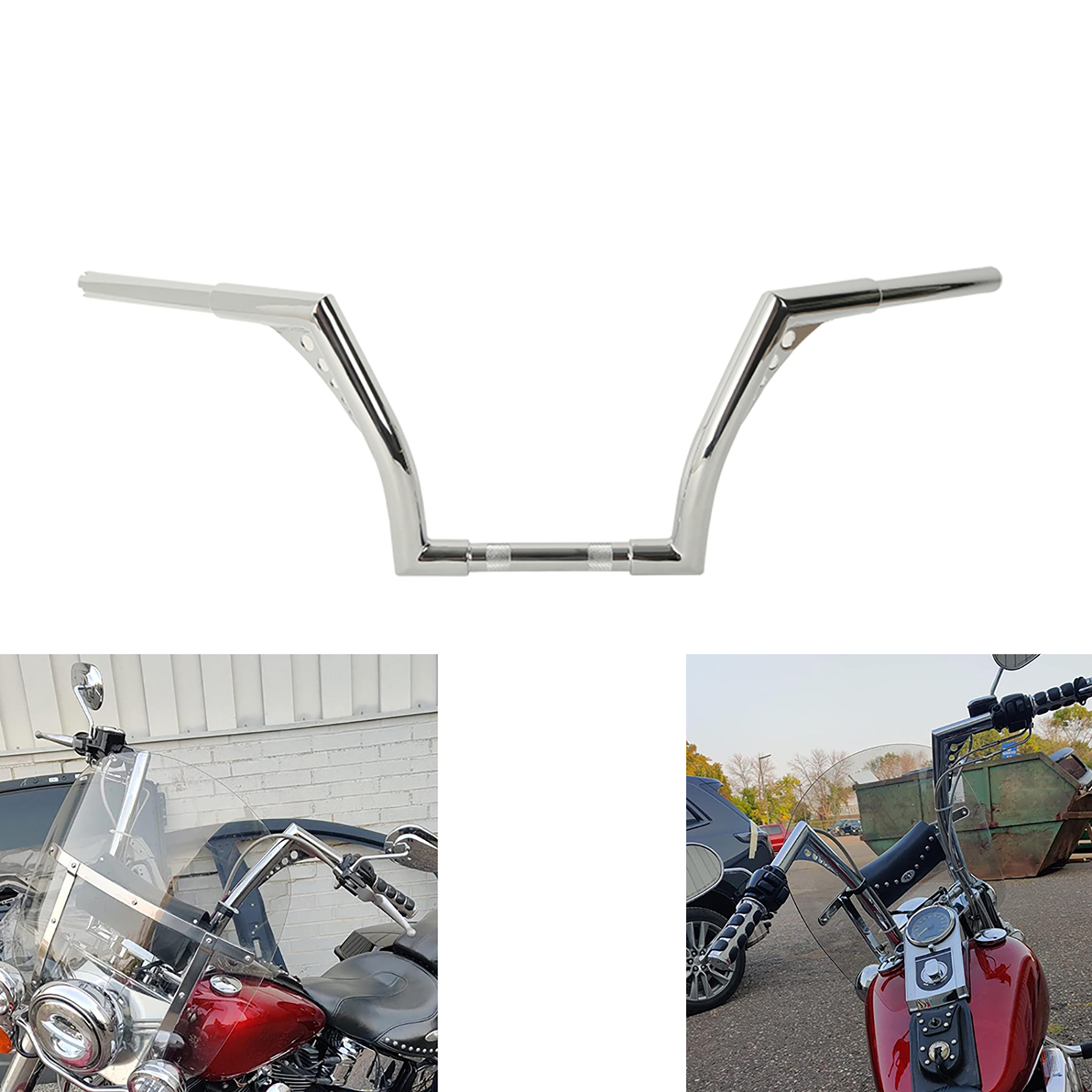 10/12/14/16/18/20″ Rise Ape Hangers Handlebar Fit For Harley Dyna Sportster