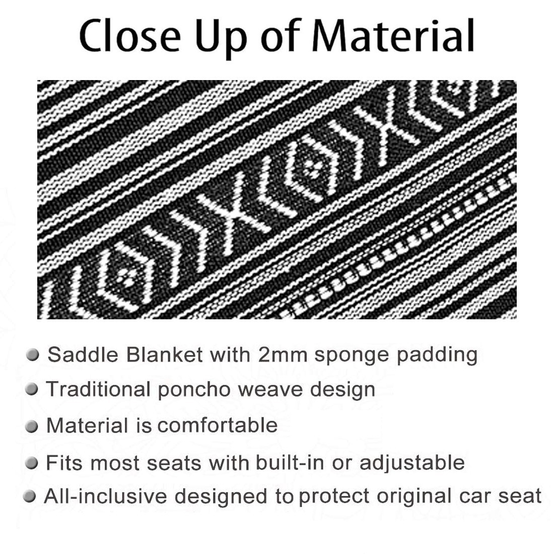 Saddle Blanket Bench Full Size Seat Cover for Chevrolet Ford Dodge Pickup Truck