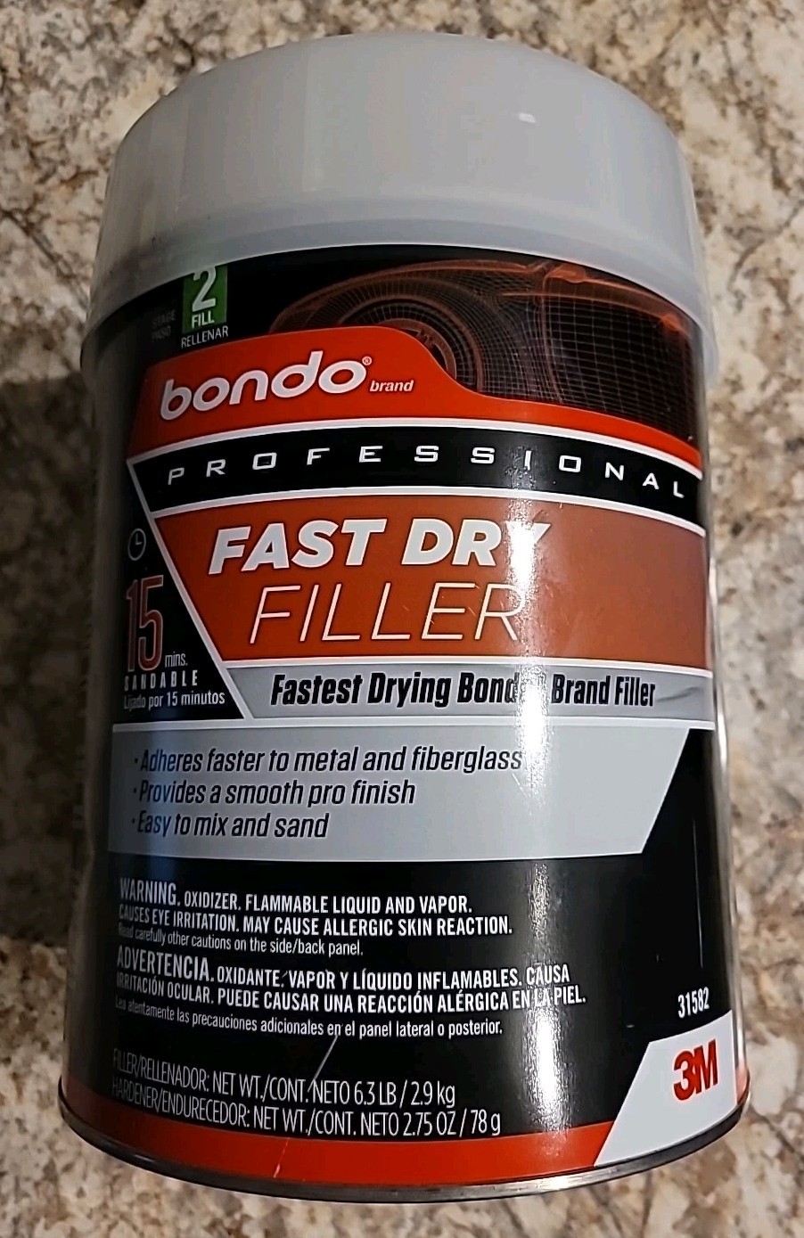 Bondo Professional Fast Dry Filler 6 lb. Can, JUMBO SIZE