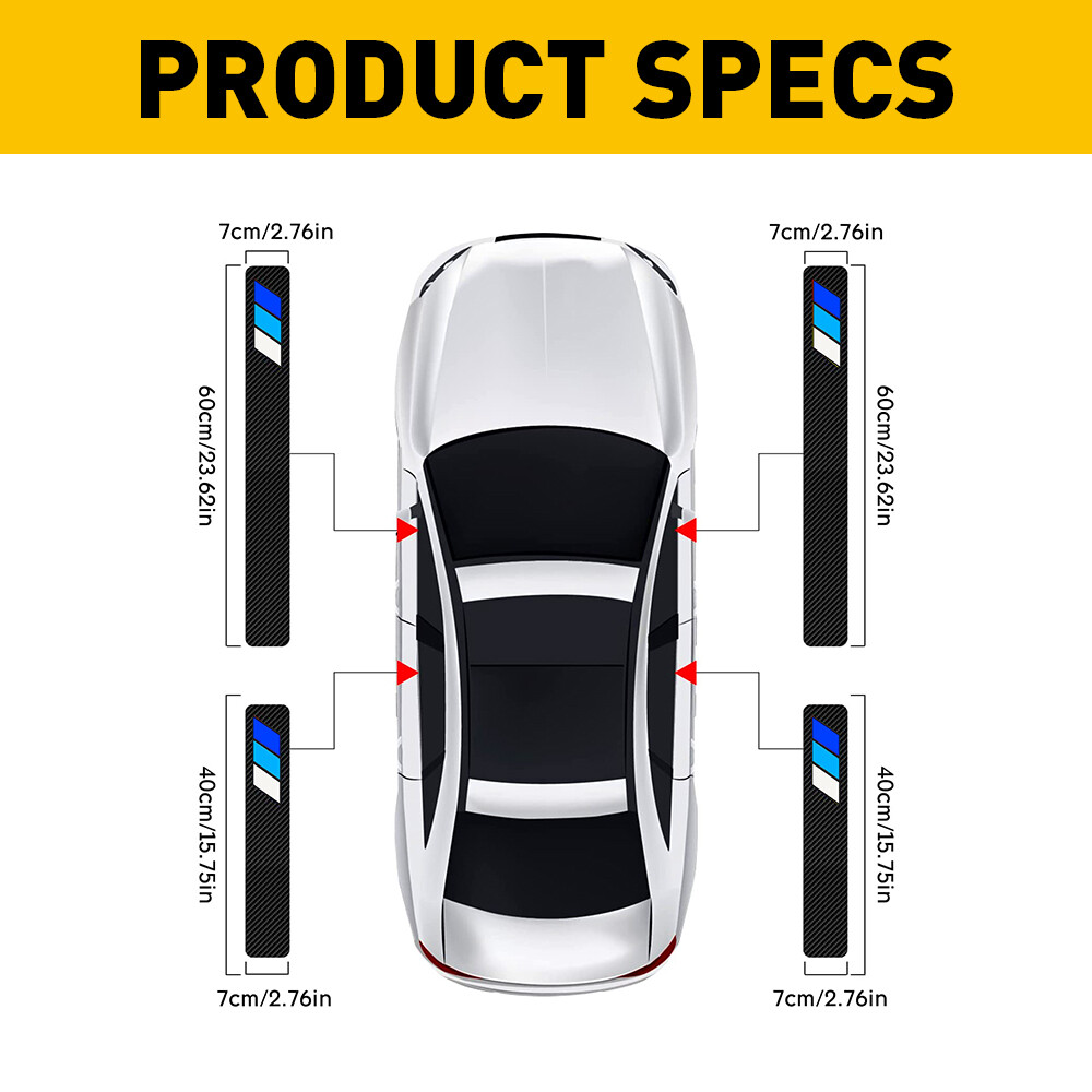4X For Toyota Car Accessories Door Sill Protector Scuff Plate Panel Step Covers