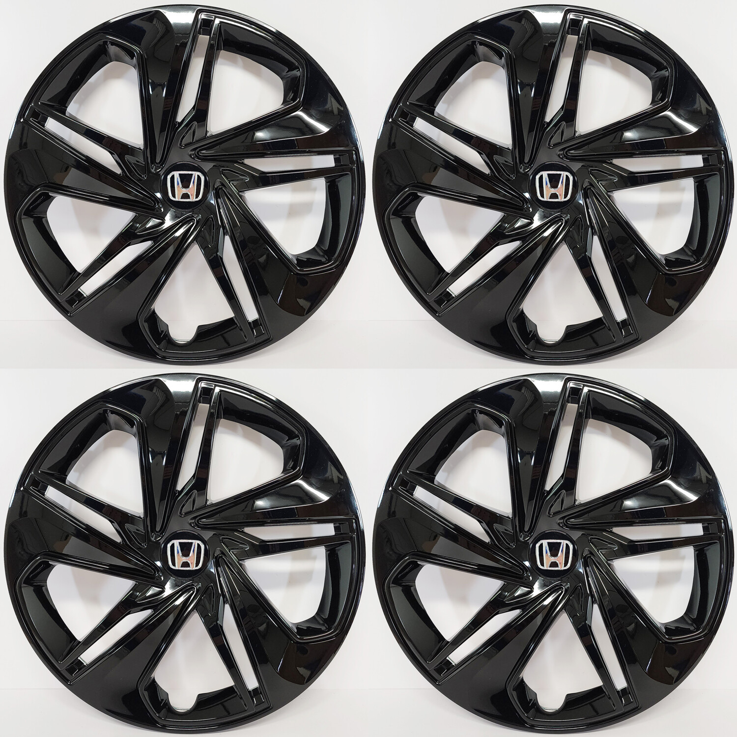 SET/4 FITS 2019-2021 Honda Civic 16″ Black Hubcaps Wheel Covers 541-16BLK + LOGO