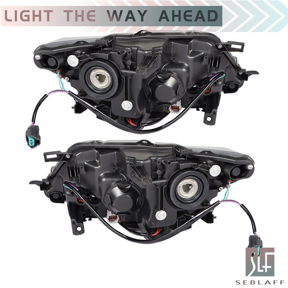 For Nissan Rogue 2014-2016 Halogen Headlamp Headlights w/LED DRL Pair Left+Right