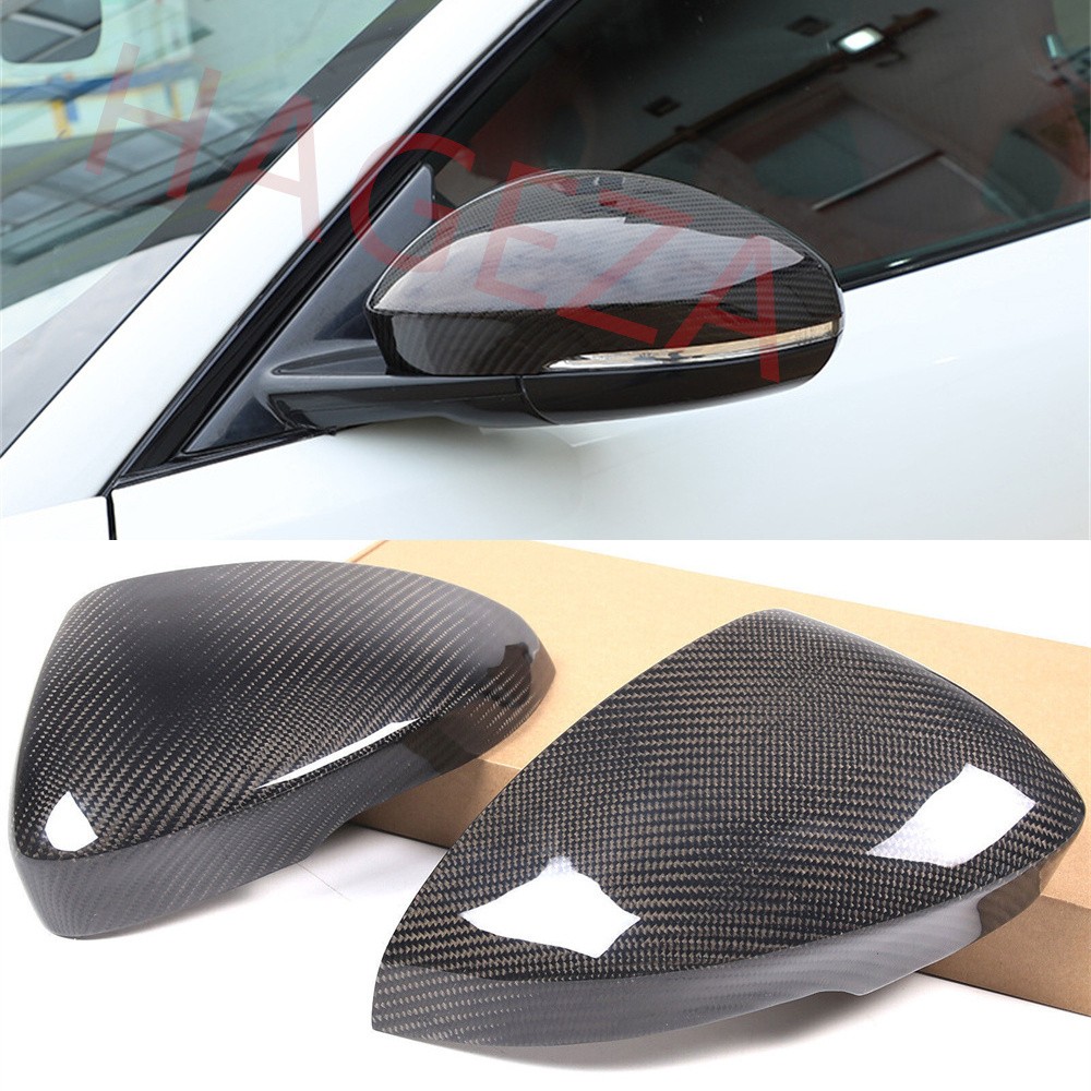 Dry Real Carbon Fiber Side Rearview Mirror Caps Trim For Jaguar F-TYPE 2013-2025