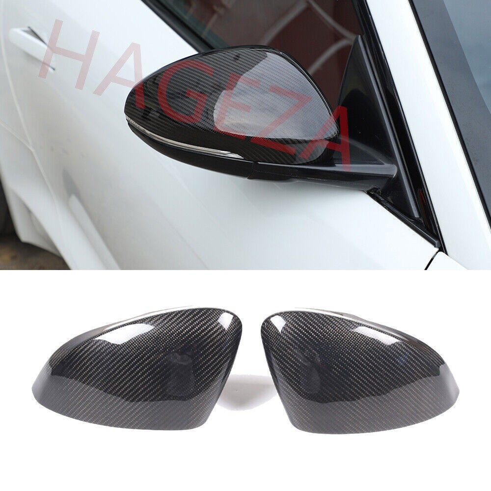Dry Real Carbon Fiber Side Rearview Mirror Caps Trim For Jaguar F-TYPE 2013-2025