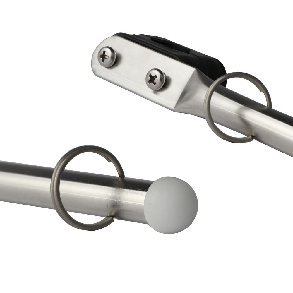 2X Marine Boat Pontoon Flag Pole 7/8″-1″ Rail Mount Stainless Steel (US Flags)