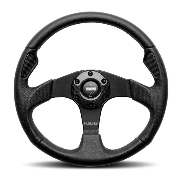 MOMO Motorsport Jet Black Airleather Brushed Black Anodized Spoke – JET35BK0B
