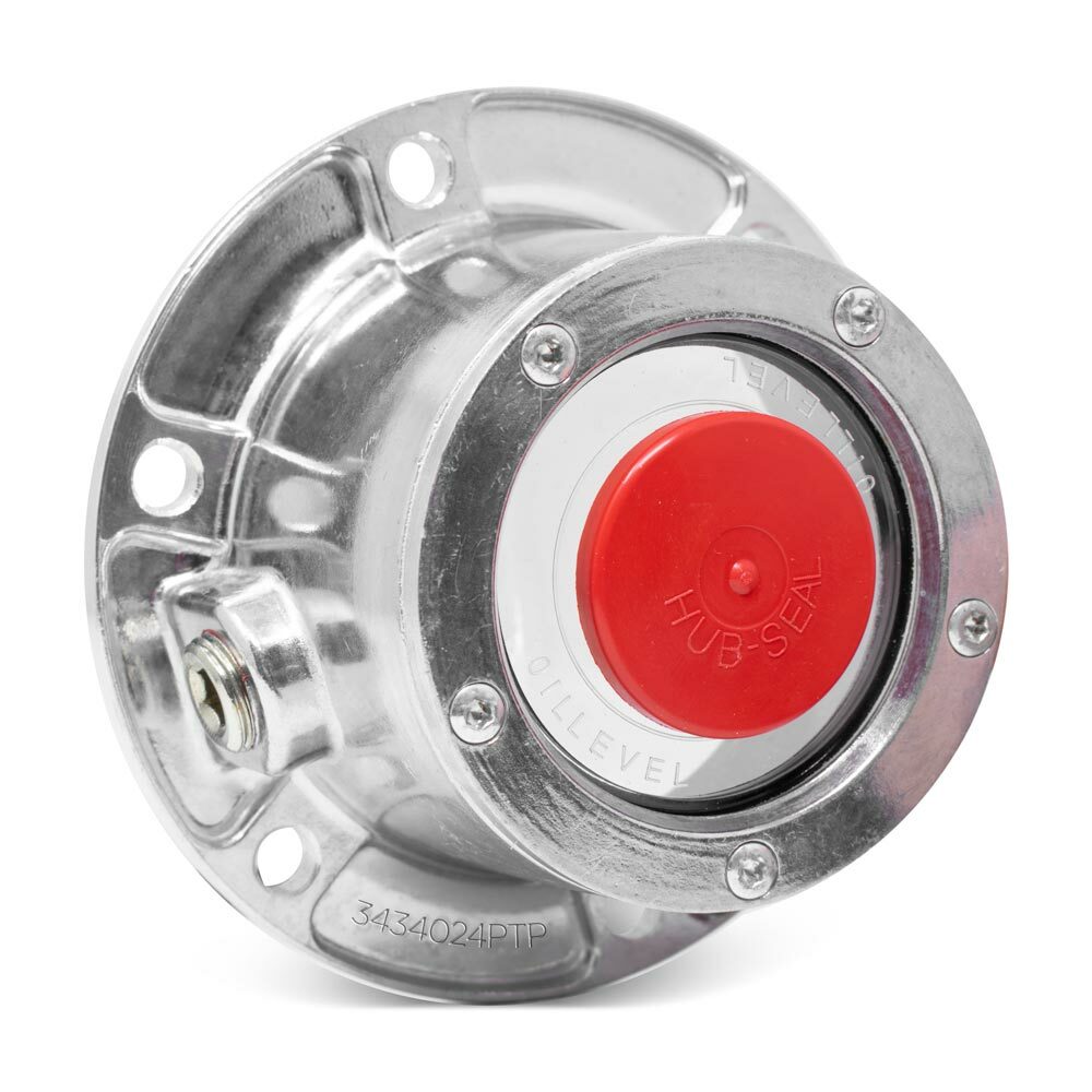 Polished Aluminum Hub Cap w/ Side Fill Plug (Replaces Stemco 343-4024)