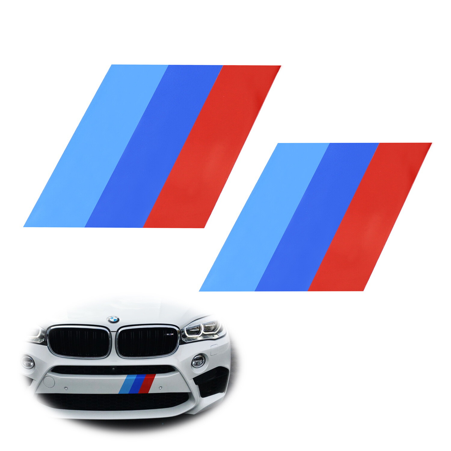 7×7″ Iconic M-Performance Tri-Color Decal Sticker For BMW Side Skirt Bumper Hood