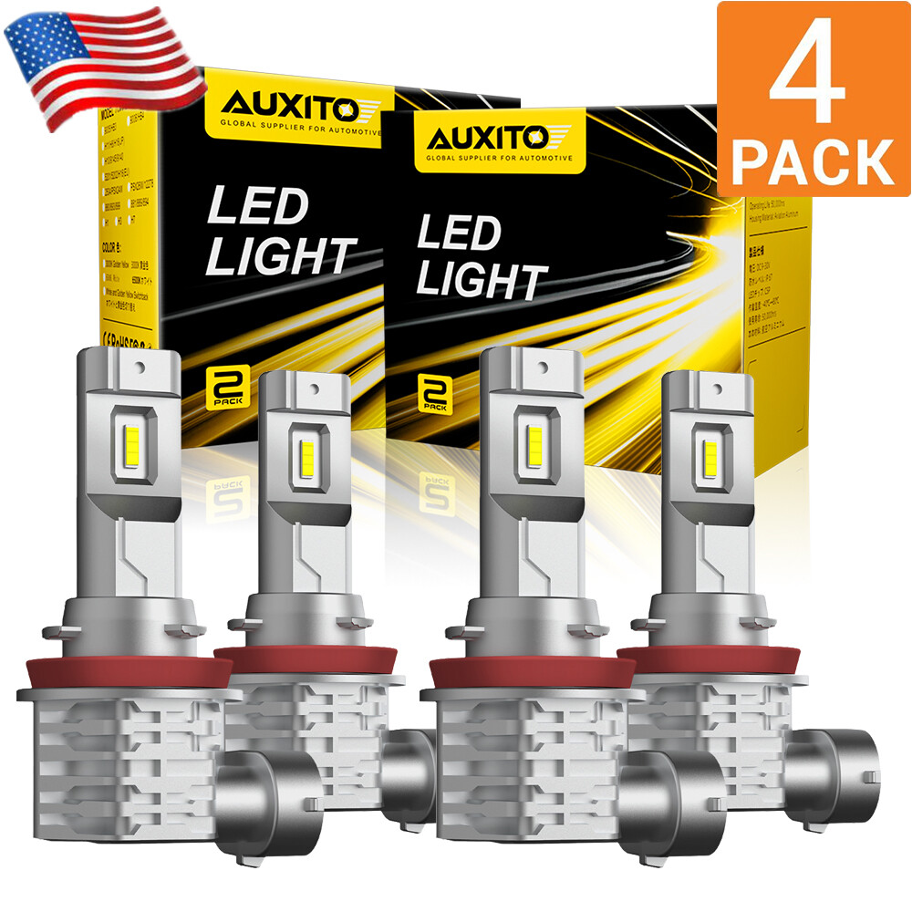4* Auxito H11 H9 LED Bulbs for Nissan Altima High Low Beam Headlight Combo 6500K