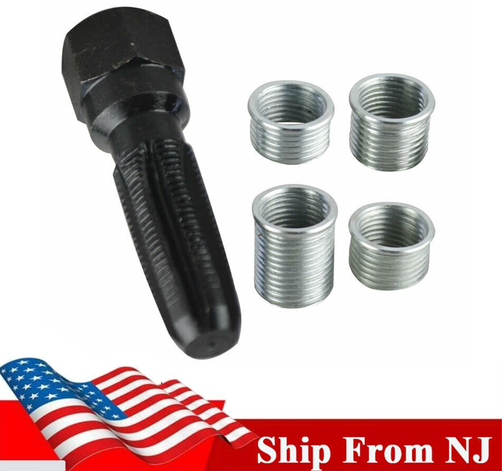 14mm Spark Plug Cylinder Head Rethread Kit Tap Reamer Thread Inserts Repair Tool