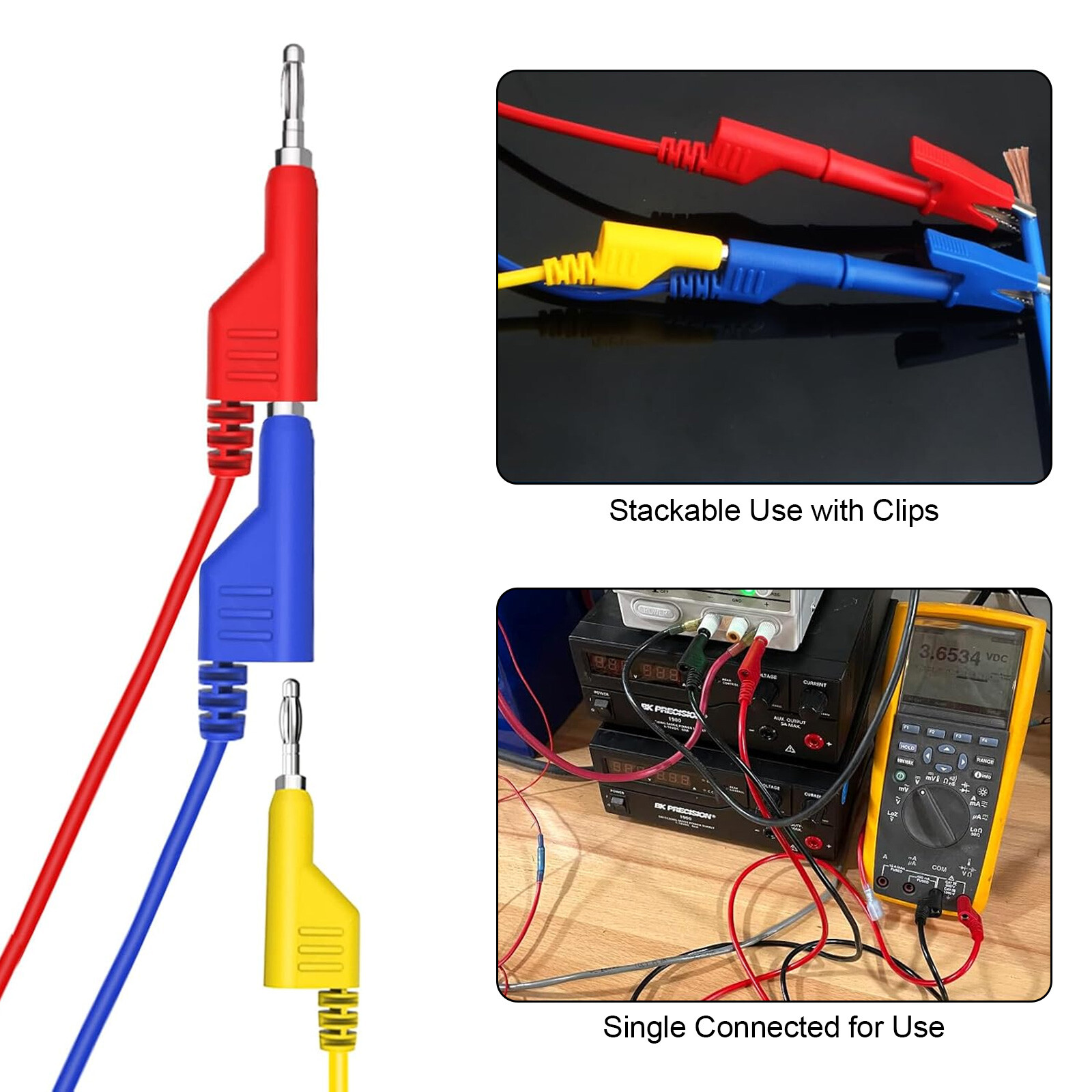 30pcs Multimeter Test Lead Kit 4mm Banana Plugs Probes Alligator Clips Wire Tool