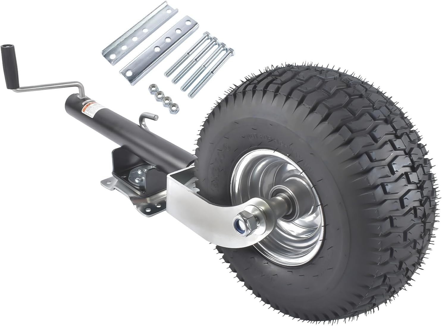 Swivel Trailer Tongue Jack 2000 Lb 13 38 In Wheel Bolt On Black