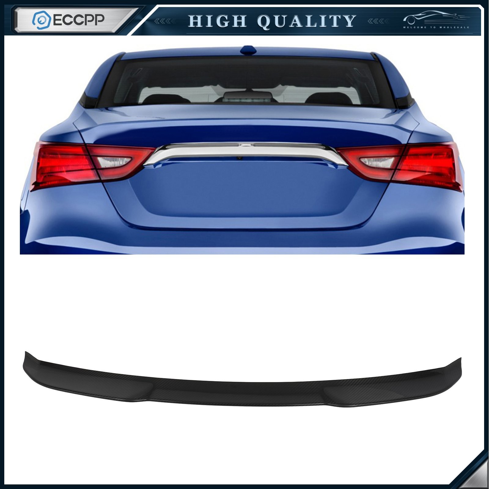 For 2016-2021 Nissan Maxima High Kick V-Style Carbon Fiber Spoiler