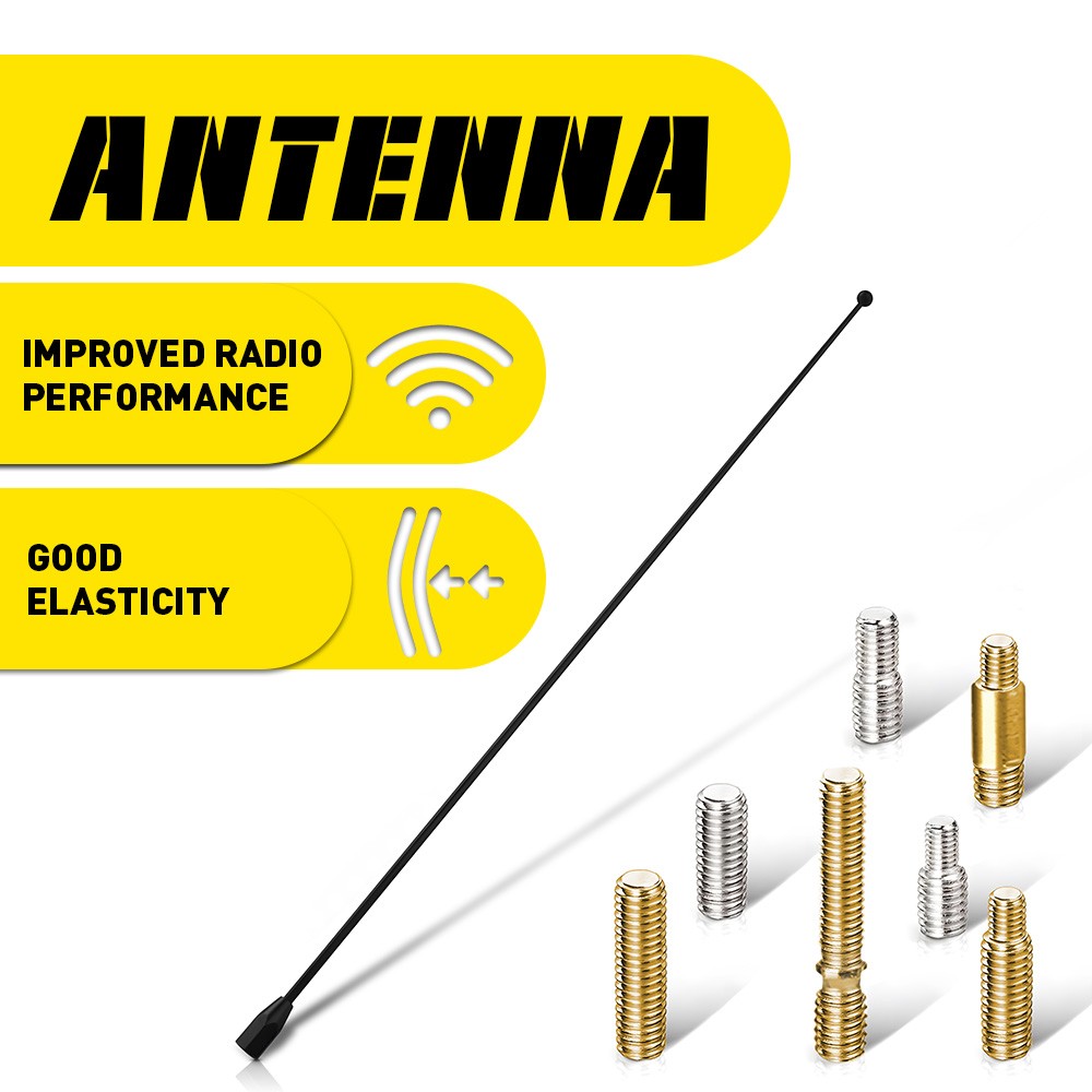 15″ Car Universal Stainless Black Antenna Mast AM FM Car Radio Antenna Mast