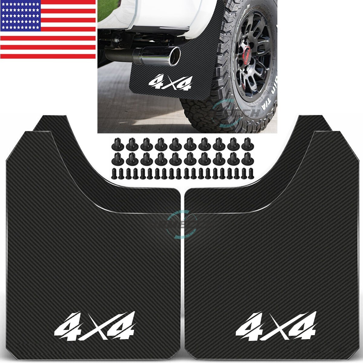 For Toyota Tacoma 4×4 Sports Rally Splash Guards Mud Flaps Mudflaps Carbon Fiber