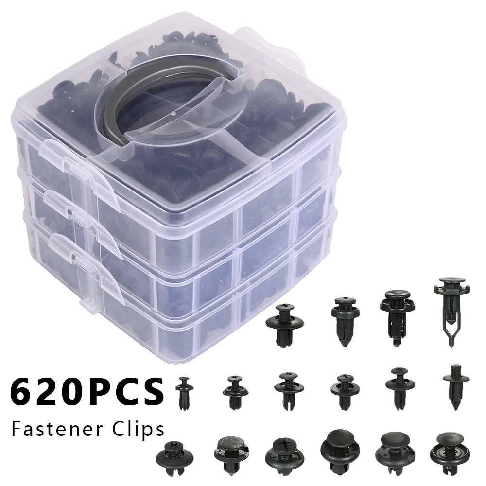 620 Pcs Auto Fastener Clip Car Retainer Kit Door Trim Panel Clips BMW Honda Etc.