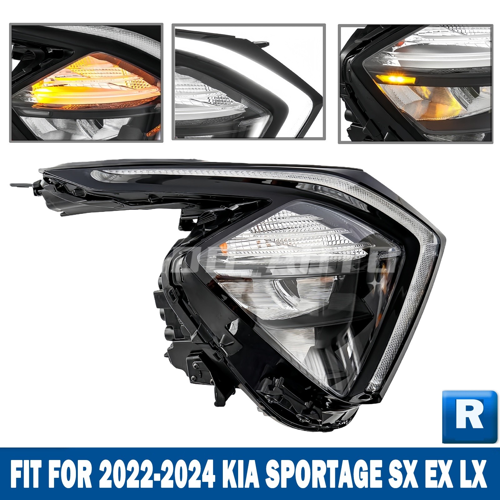 Pair Headlights For 2007-2013 GMC Sierra 1500 2500HD 3500HD Black Lamps Clear