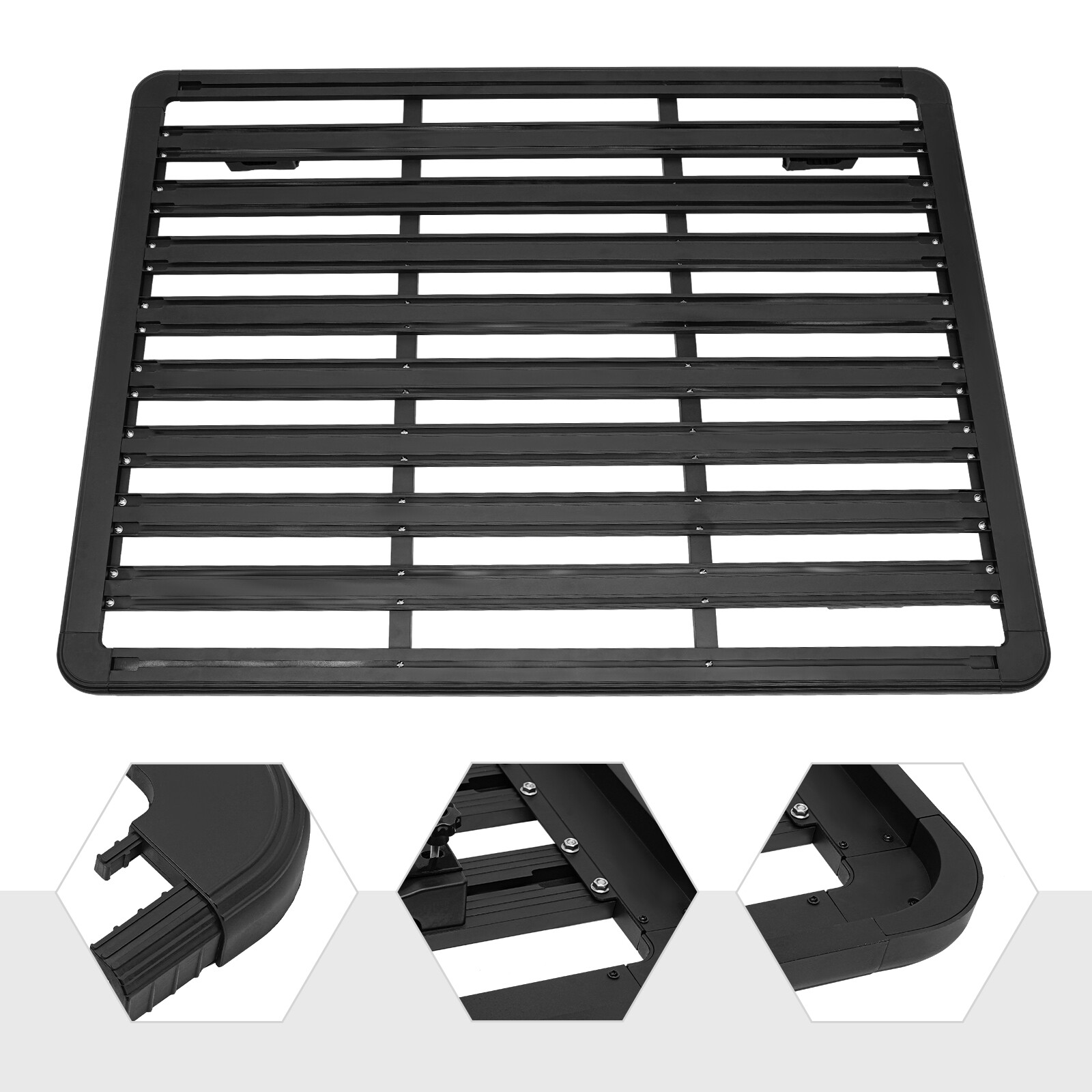 63″ x 47.2″ Aluminum Platform Flat Roof Rack Universal Cargo Carrier 440lbs Load