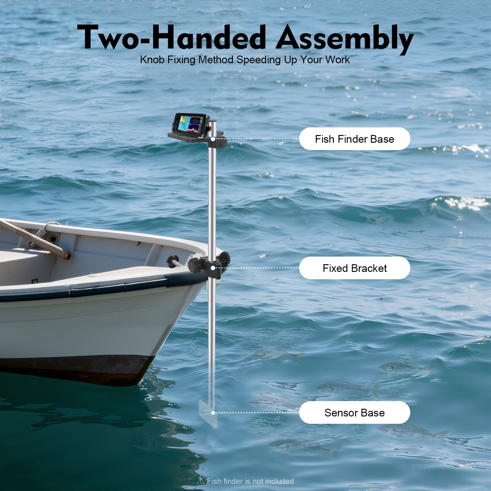 NEW 360° Adjustable Universal Portable Transducer Bracket with Fishfinder Mount