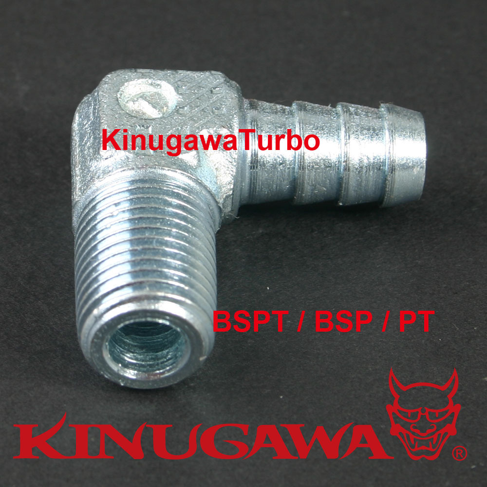 Forged Steel Adapter Fitting 90 Deg 1/8 BSPT BSP Male – 1/4″ Hose Barb C11-6