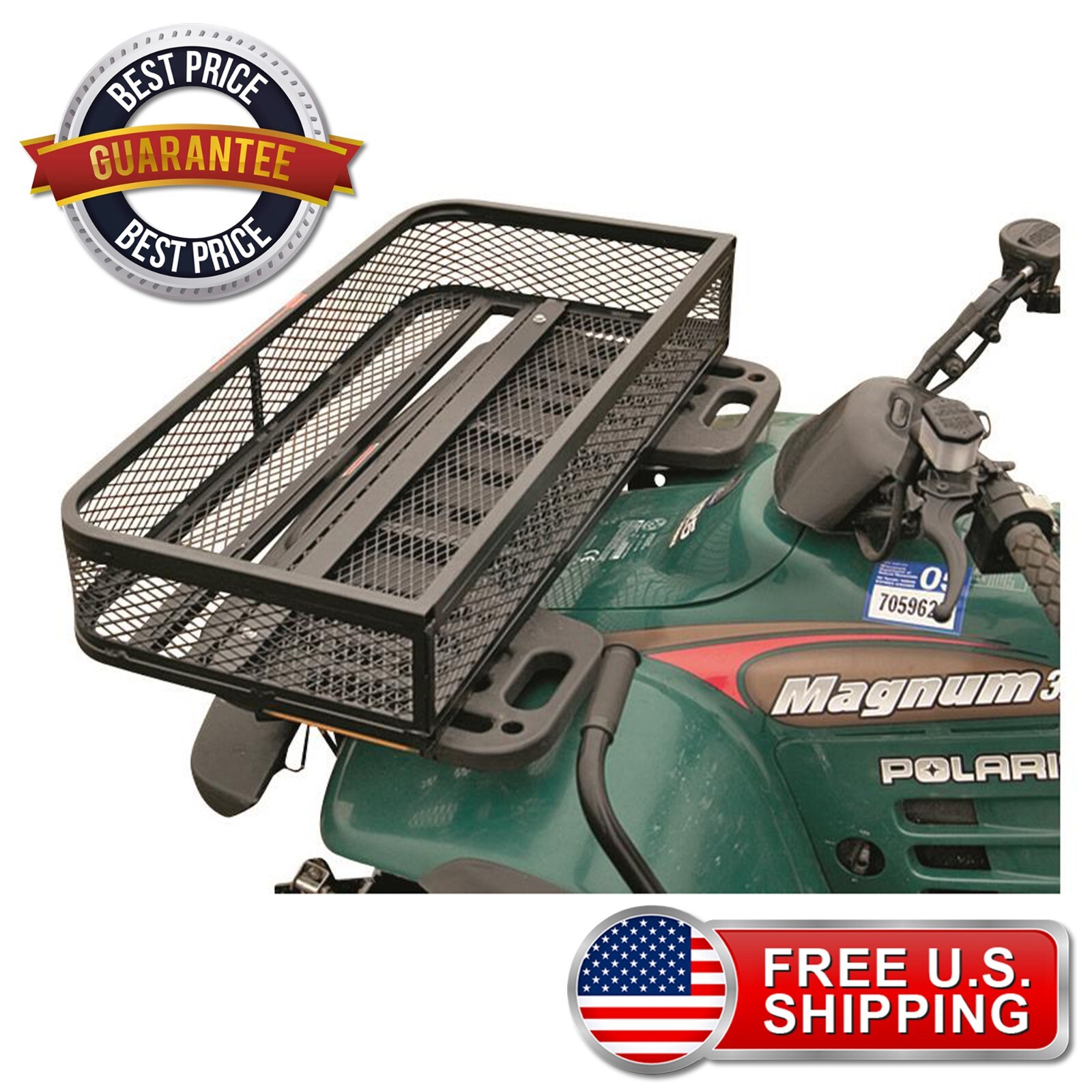 ATV Front Basket Universal UTV Rear Cargo Storage Steel Box Powder-Coated Finish