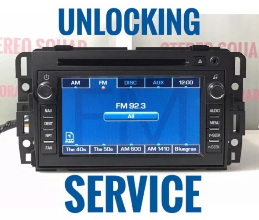 Unlocking Service CHEVY ,BUICK ,SATURN , CADILLAC Radios “U010”