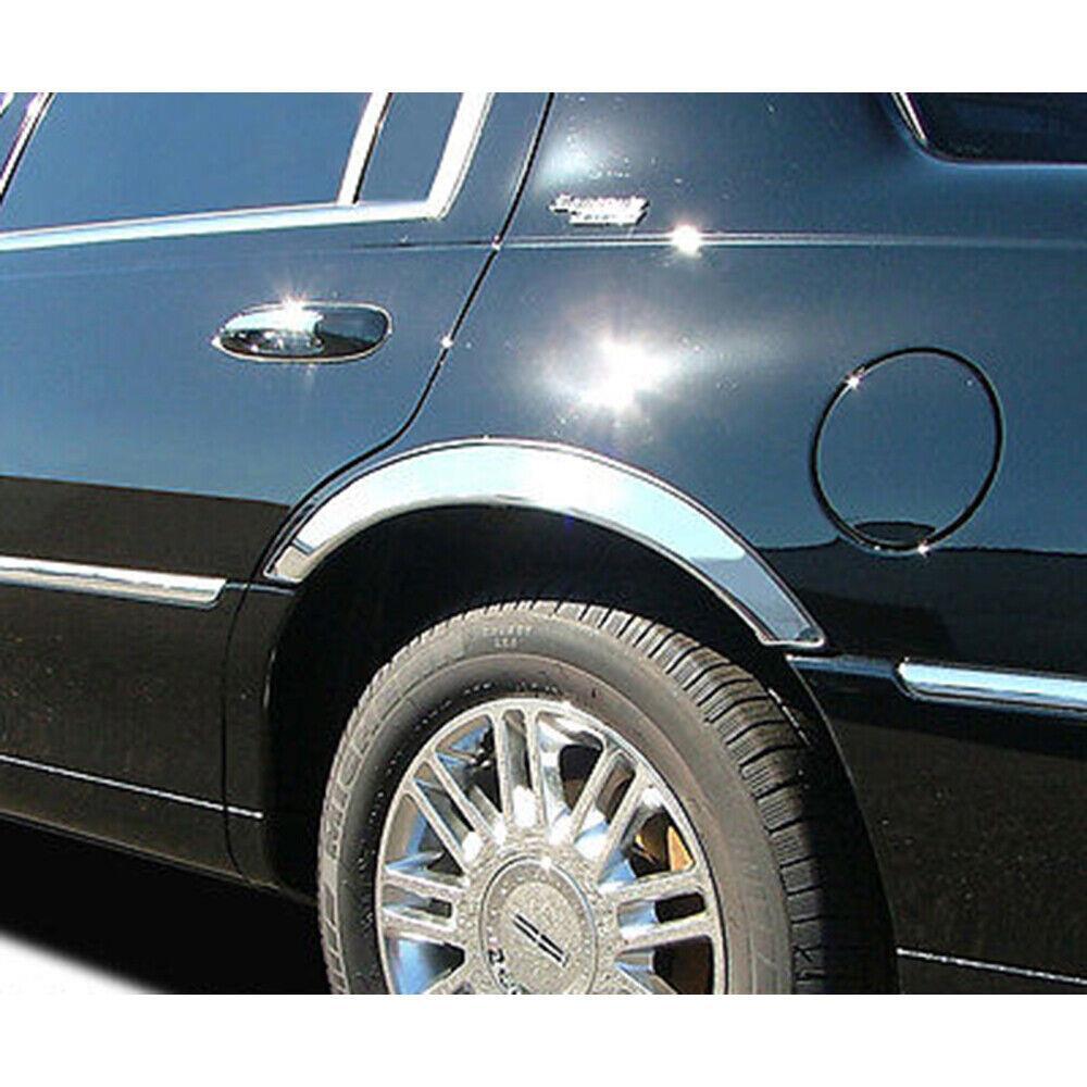 Fender Trim For Lincoln Town Car Years 03-11 2″ Wide Mirror Stainless Set Of 4