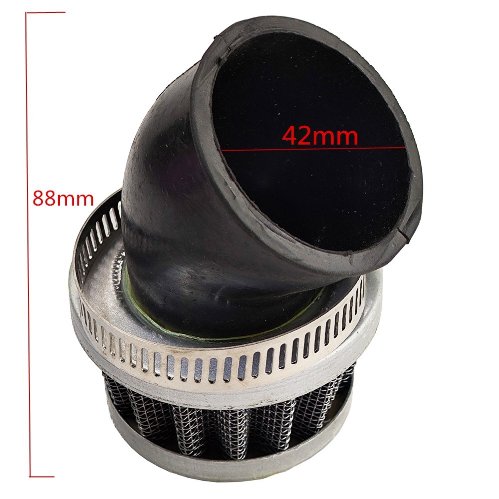 Motorcycle Scooter ATV Bike 42mm/1.65In Bend Mini Bend Air Intake Filter Cleaner