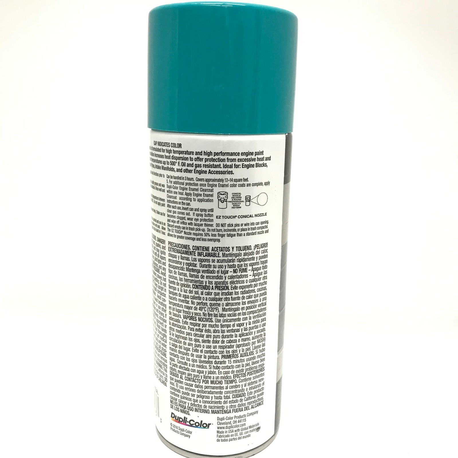 Duplicolor DE1643 Engine Enamel Paint w/ Ceramic, Torque & Teal – 12 oz Aerosol