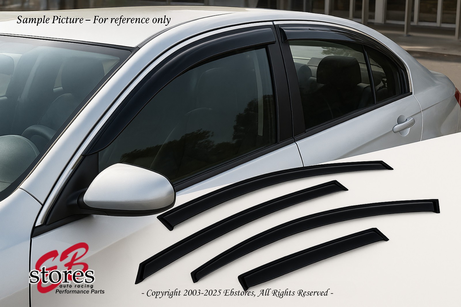 For 2001-2007 Mercedes-Benz C240 C320 Smoke Window Visor Rain Guard 4pcs Set