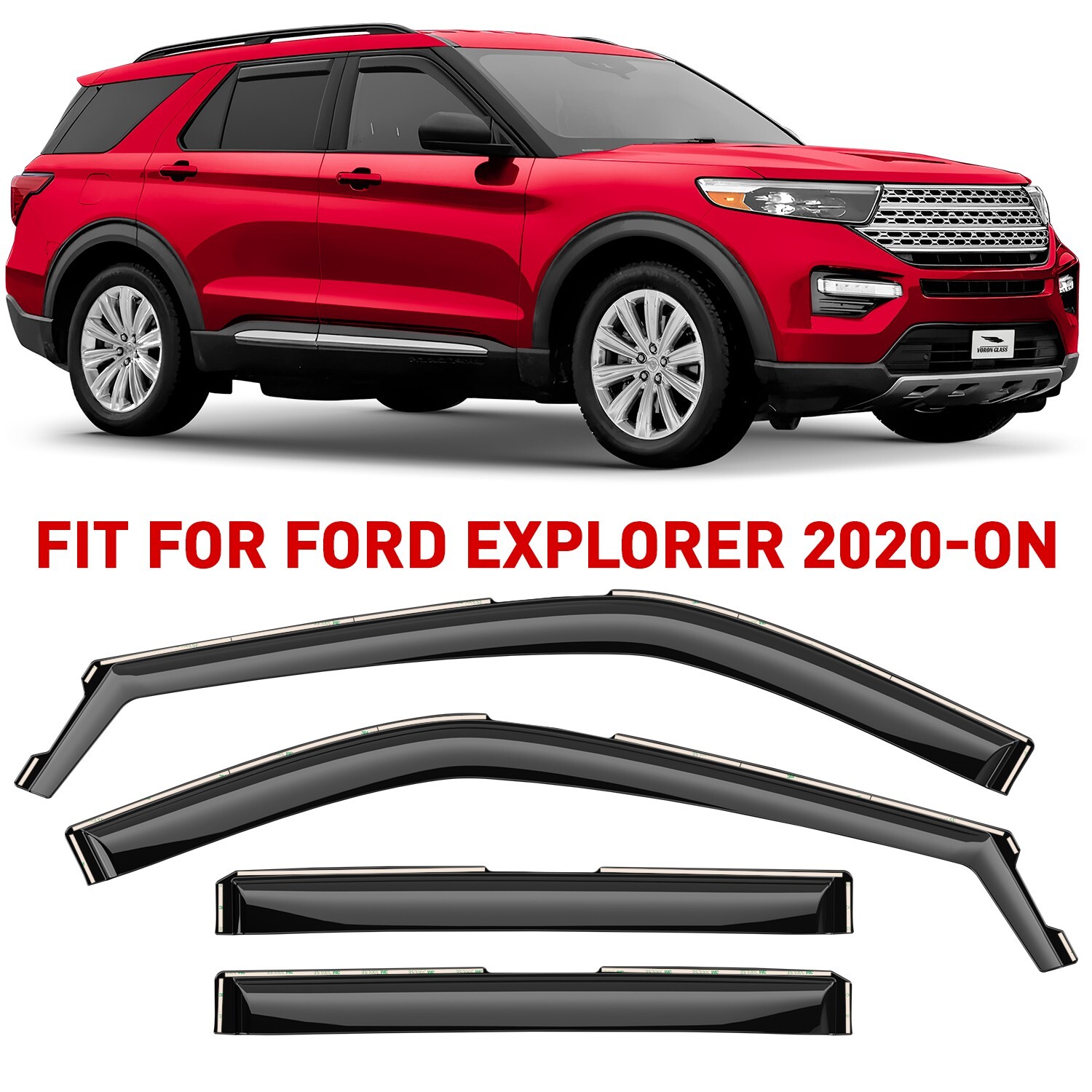 Rain Guards Vent Visors Shade for 2020-2024 Ford Explorer