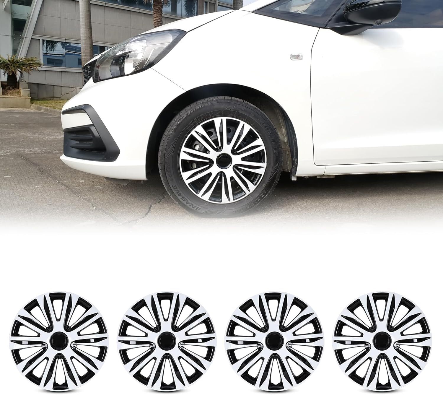 15″ Set of 4 Lacquer Wheel Covers Snap On Full Hub Caps fit R15 Tire & Steel Rim