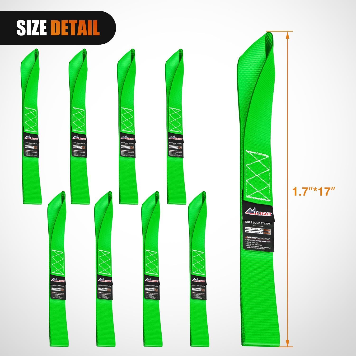 Nilight Soft Loop 1.7????17″ Motorcycle Tie Down Straps Orange Red Yellow Green