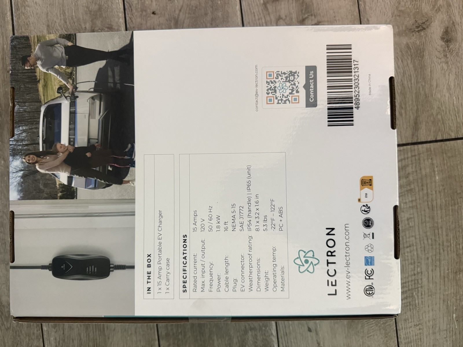 Lectron Level 1 J1772 EV Charger , 12 Amp 16 ft cord