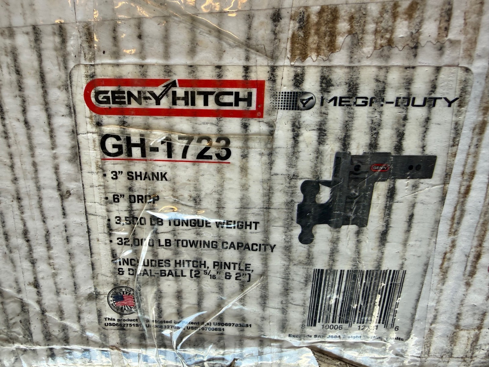 GEN-Y GH-1723 MEGA-Duty Adjustable 6″ Drop Hitch Pintle 3″ Receiver 32k Towing