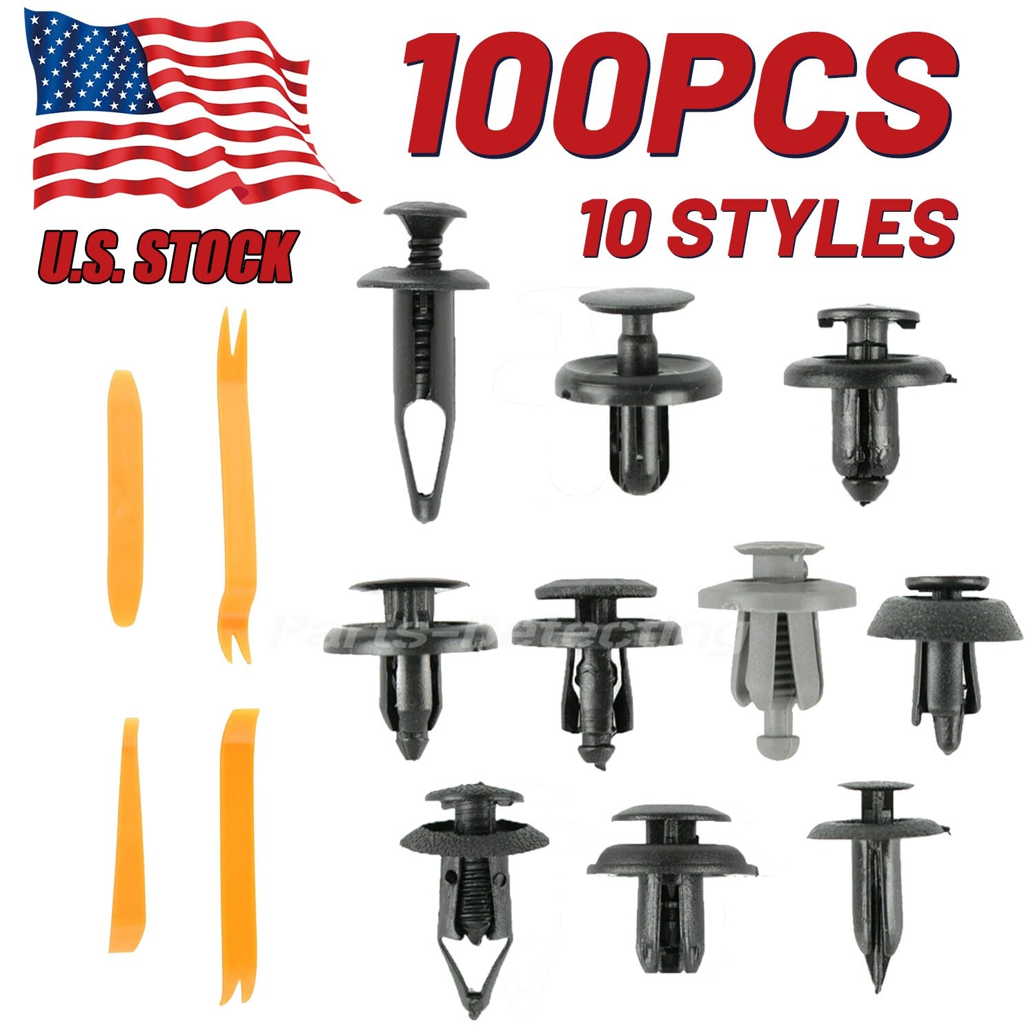 100Pcs Bumper Clips Car Auto Fender 6 7 8 9 mm Trim Push Pin Rivet Fastener