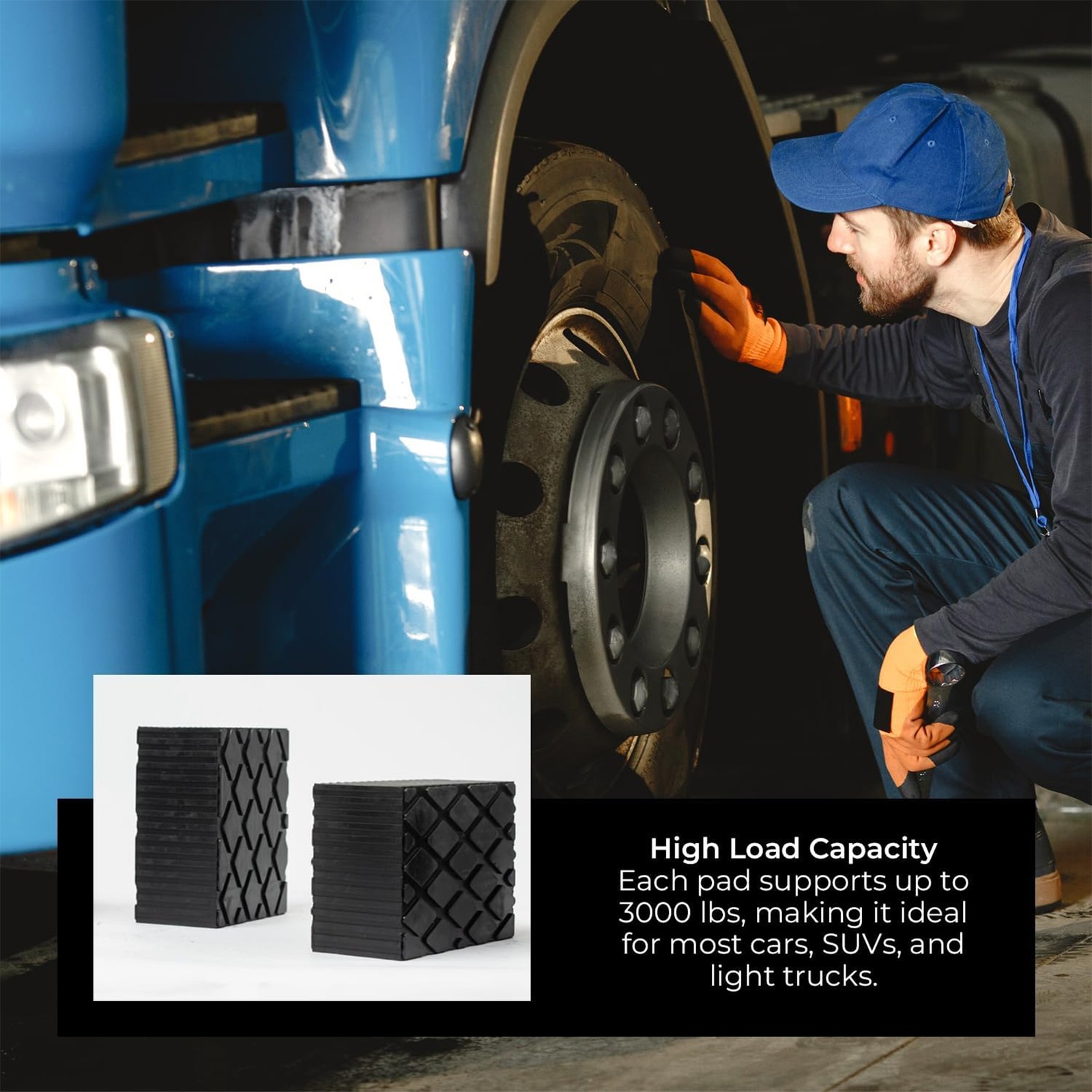 4PCS 2″inch/50mm Solid Rubber Auto Lift Block Spacer Pad Kit For Automobile Lift