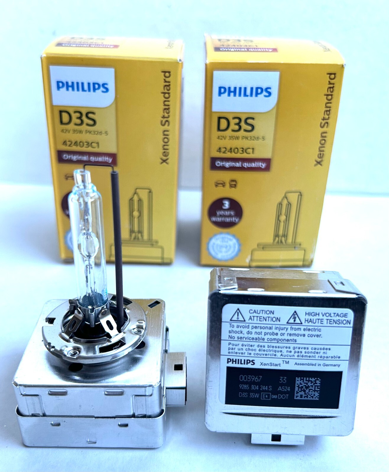 2x New OEM for Philips Xenstart D3S Xenon Bulbs Set HID Head Light Lamps