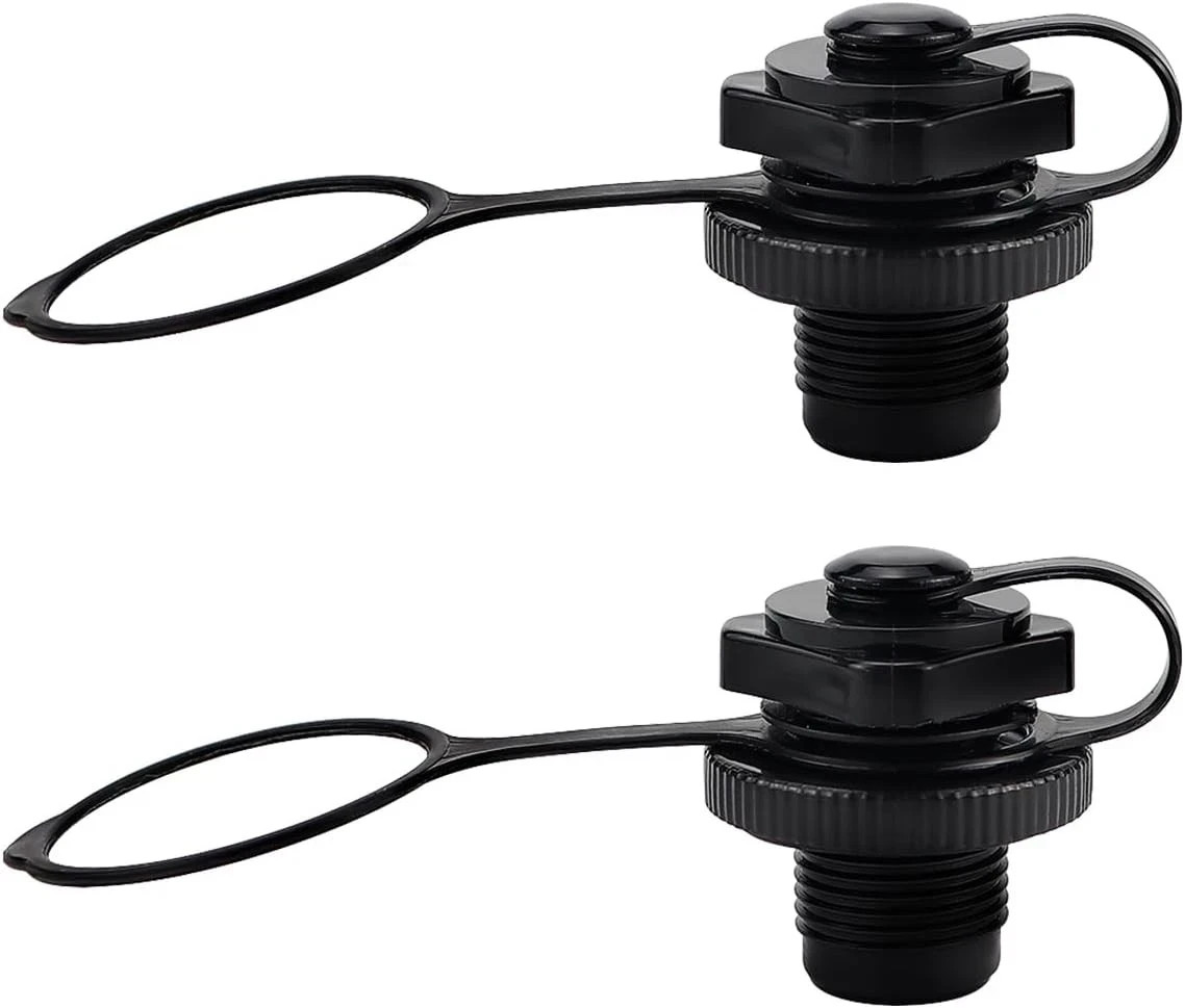 2Pcs Inflatable Boat Air Valve Replacement，0ne-Way Black