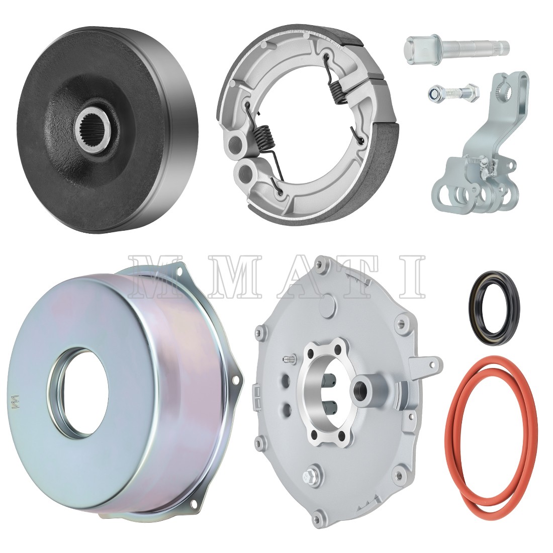 Rear Brake Drum Plate Cover w/Shoes Seal for Yamaha Wolverine Grizzly Bruin 350