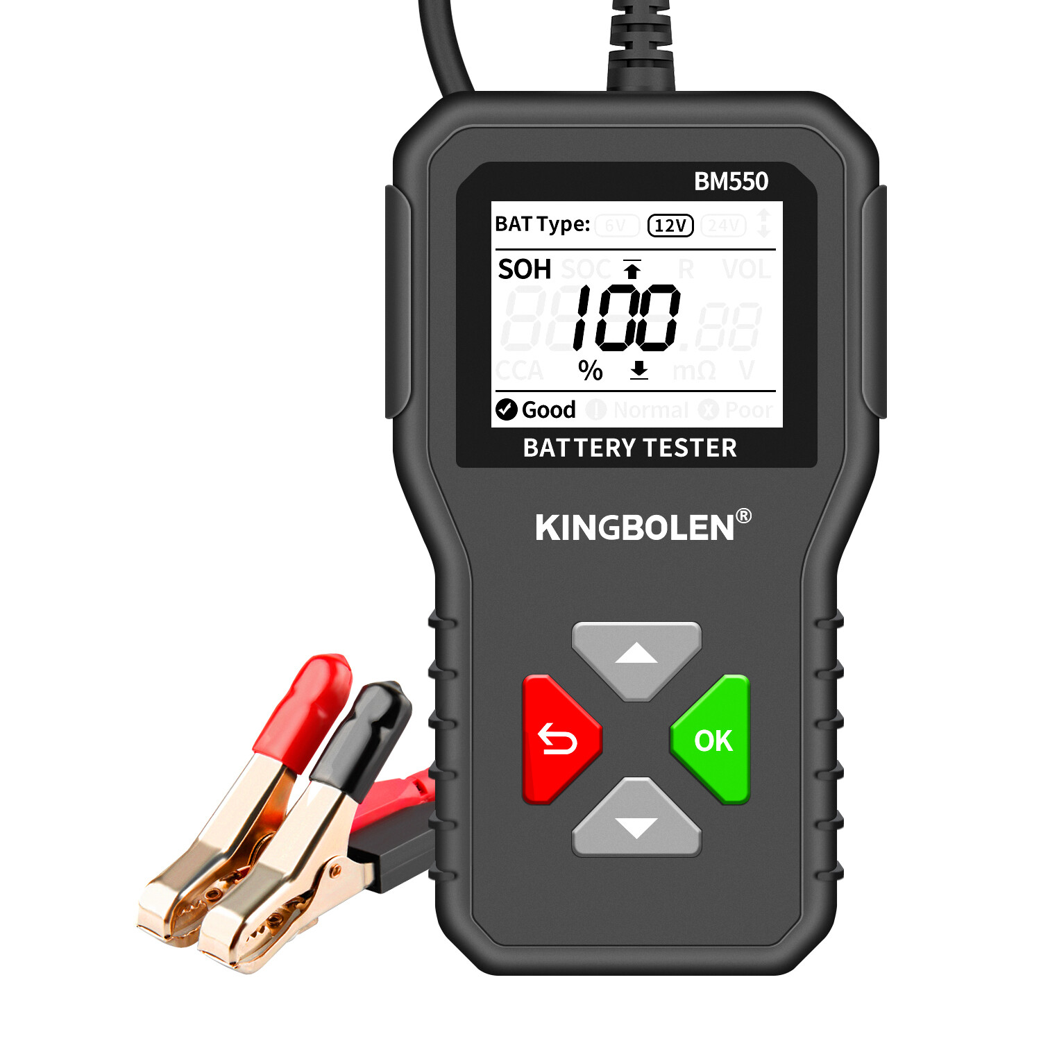 BM550 Car Battery Tester Analyzer Cranking Charging Test 6V 12V 24V CCA100~2000