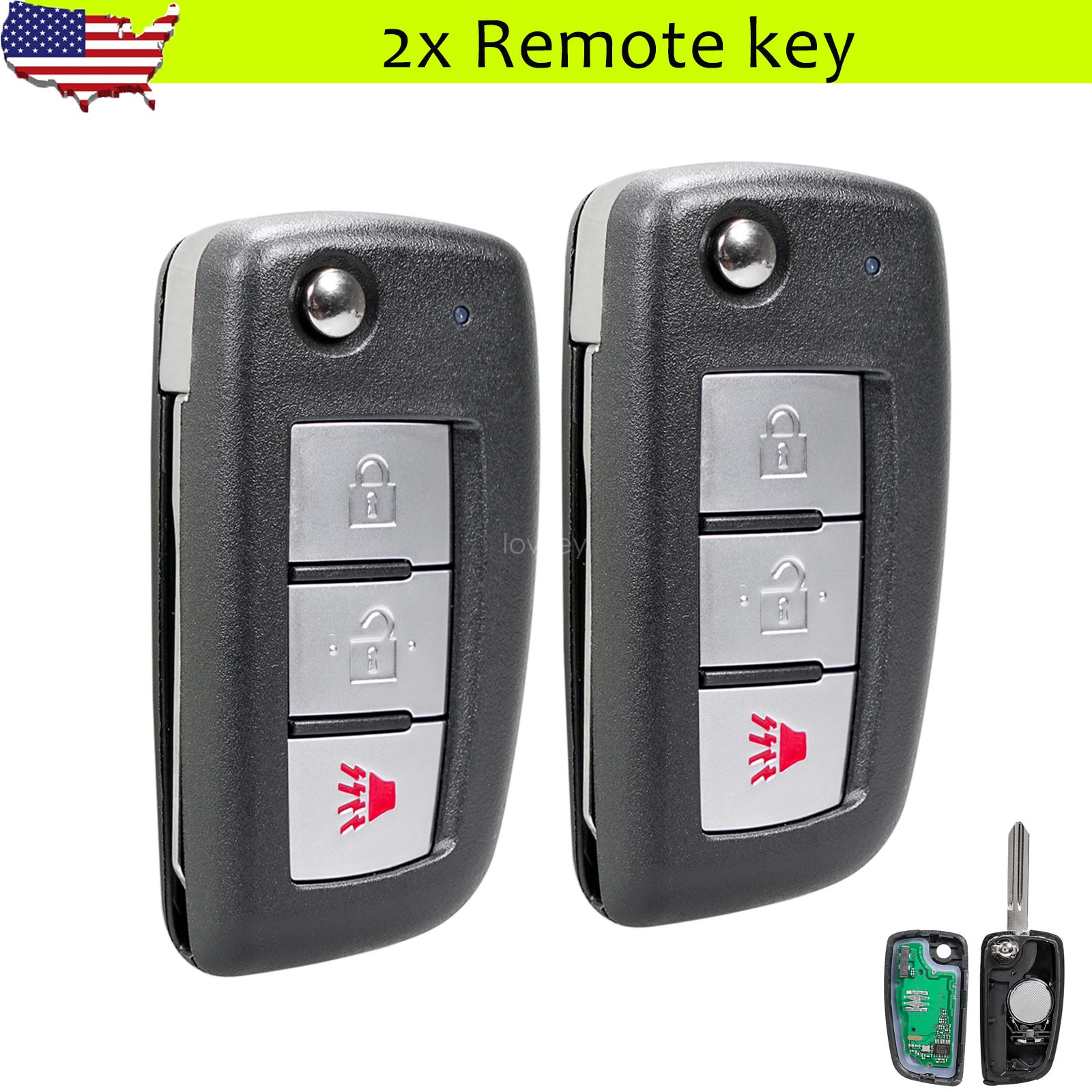 2 For 2014 2015 2016 2017 2018 2019 Nissan Rogue Flip Remote Key Fob CWTWB1G767