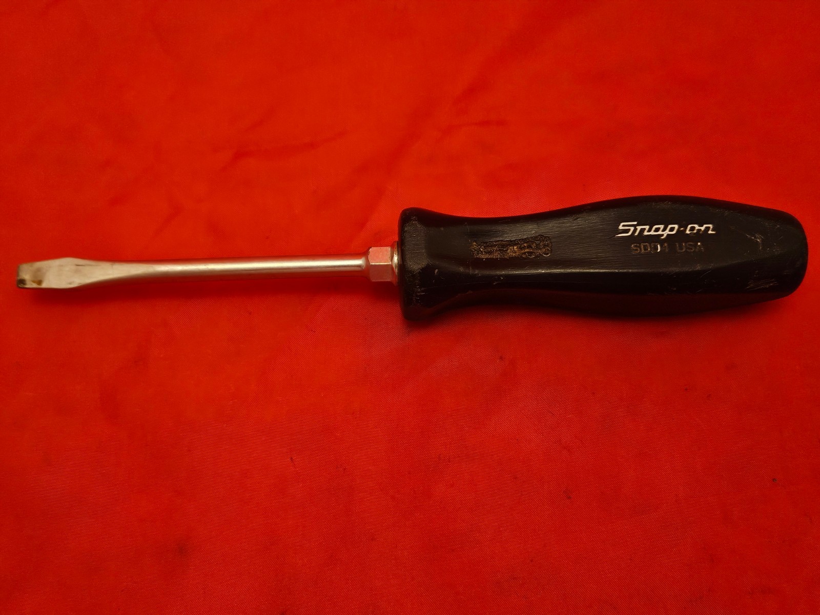 Snap-on SDD4 1/4″ Flat Slotted Head Screwdriver Black Hard Handle USA S5