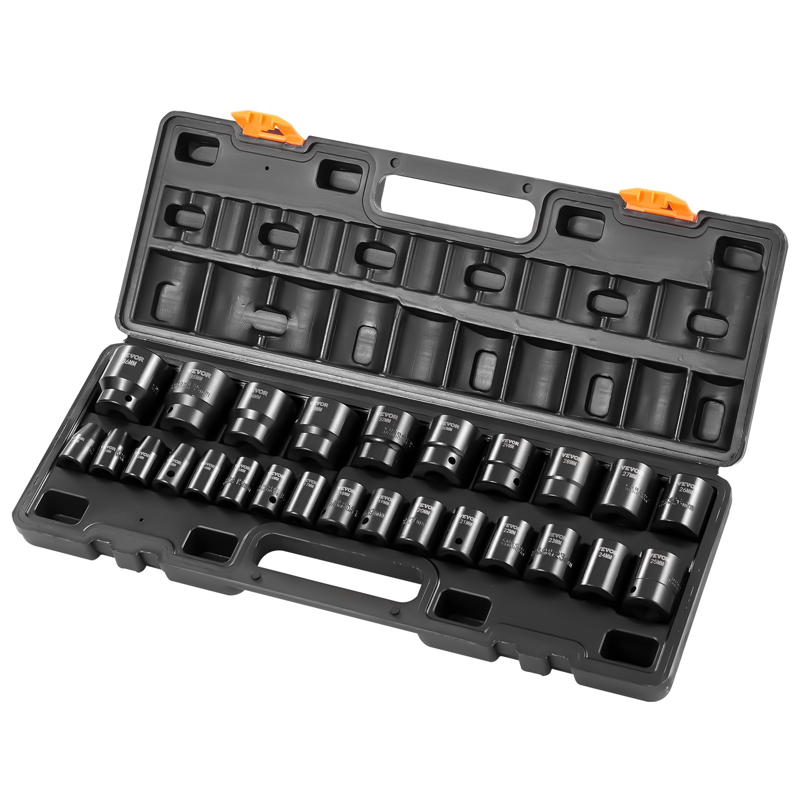 VEVOR Impact Sockets Set 1/2 Inch Drive 26PCS Standard Length Impact Set 6-Point