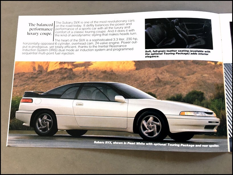 1993 Subaru 20-page Car Sales Brochure Catalog – SVX Loyale Legacy Justy