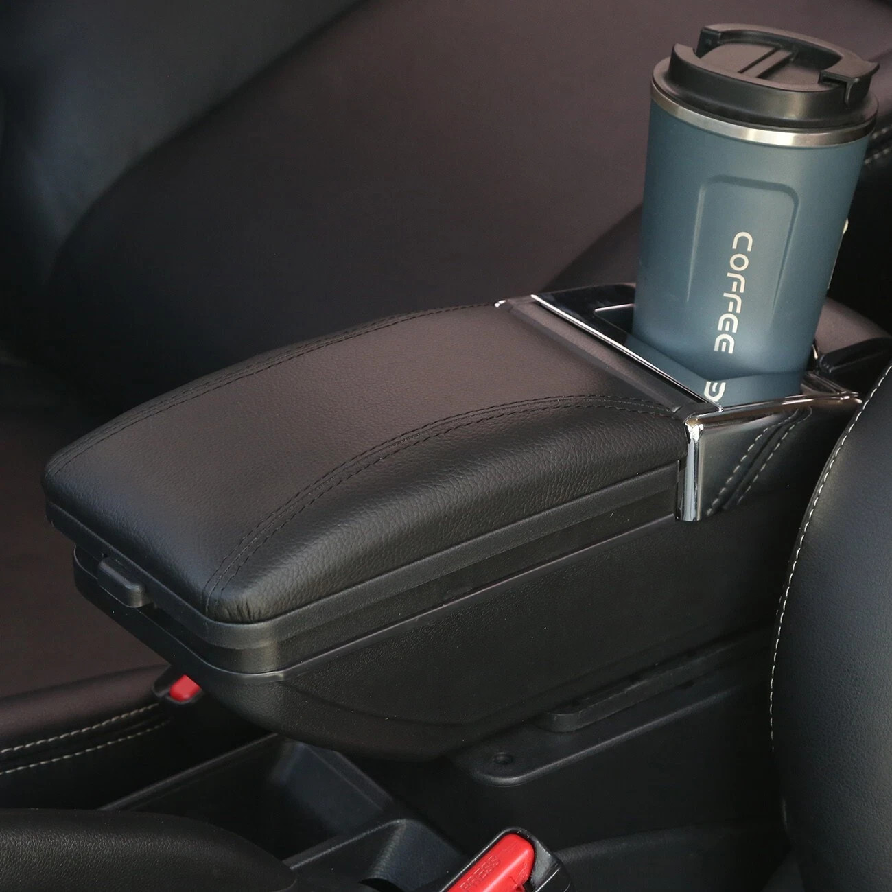 For Fiat 500 2012-2017 Armrest Center Console Storage（Black Style）