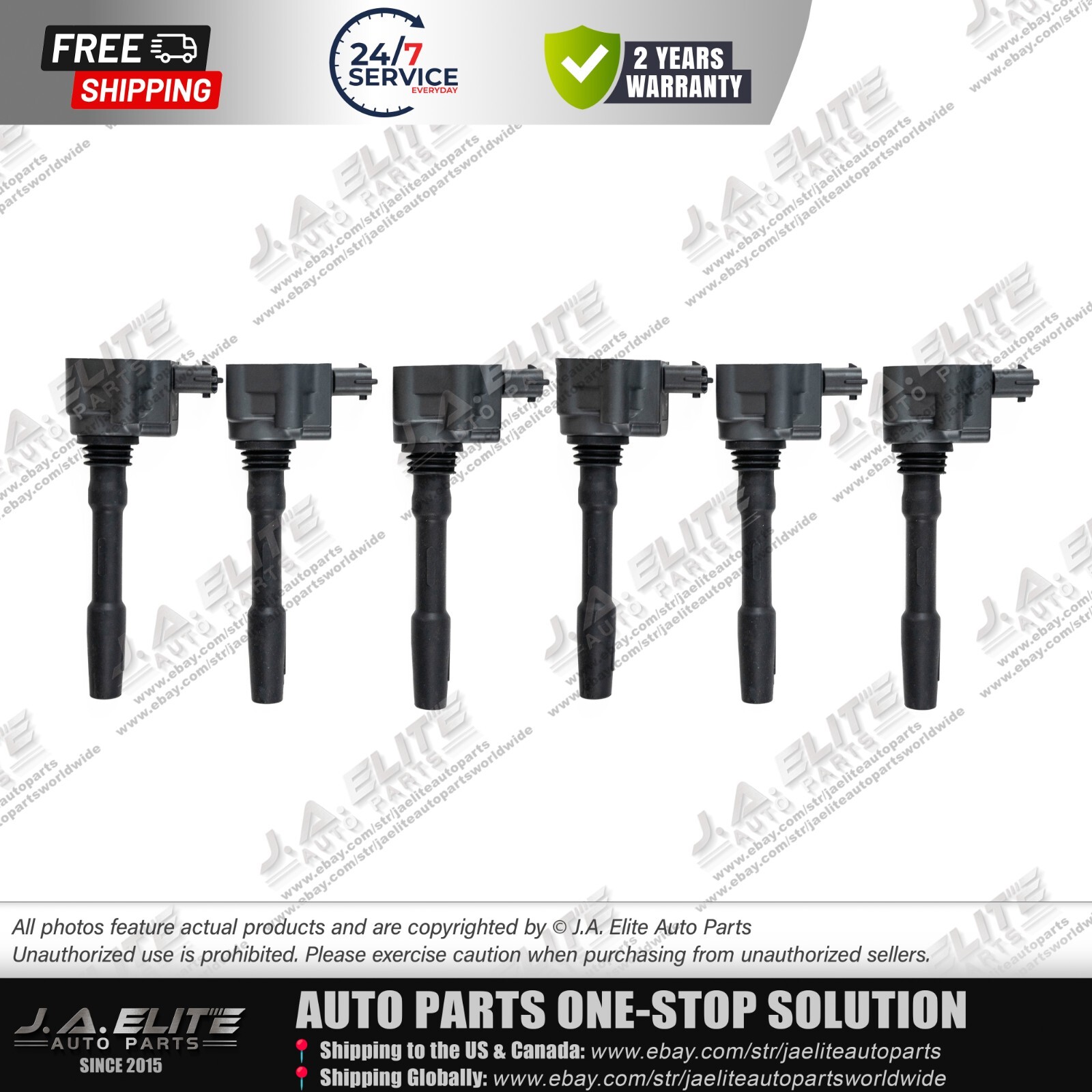 6pcs Genuine Ignition Coils for Maserati Ghibli Levante Quattroporte 288233